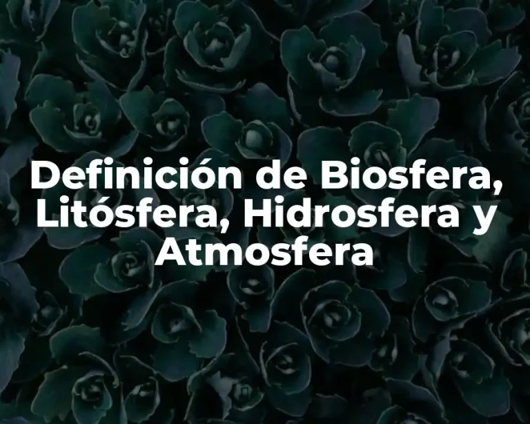 Definición de Biosfera, Litósfera, Hidrosfera y Atmosfera