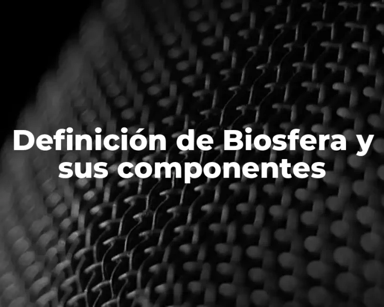 Definición de Biosfera y sus componentes