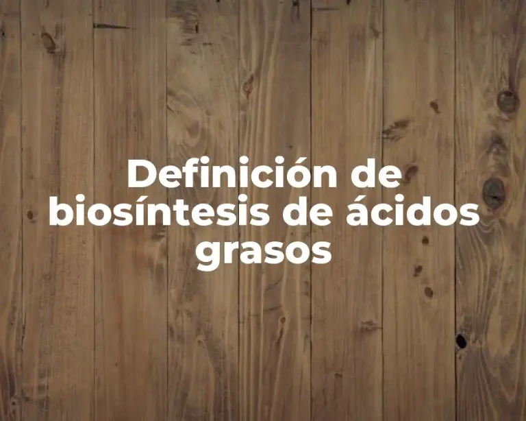 Definición de biosíntesis de ácidos grasos