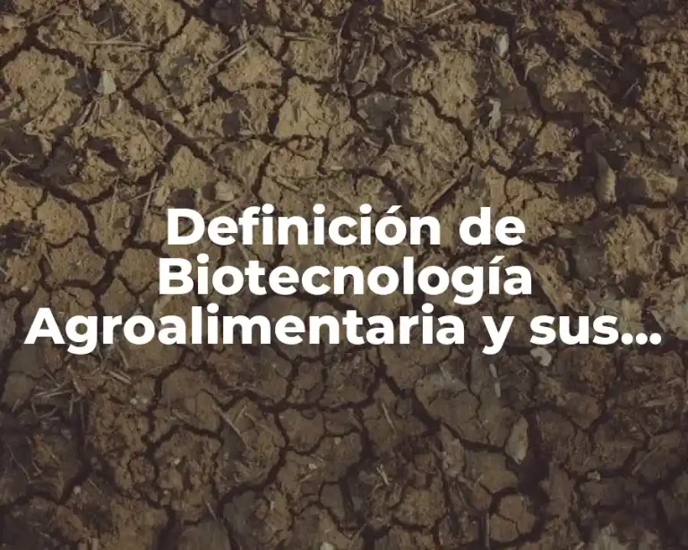 Definición de Biotecnología Agroalimentaria y sus áreas de aplicación