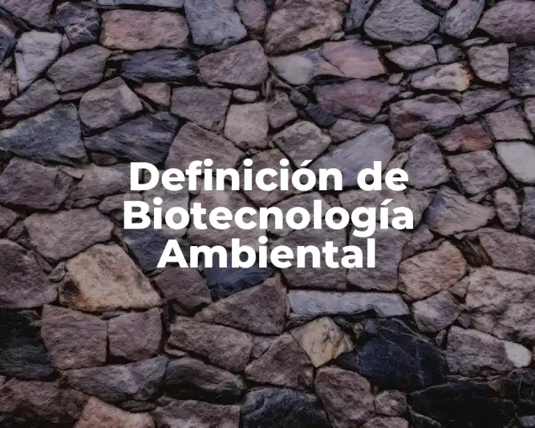 Definición de Biotecnología Ambiental