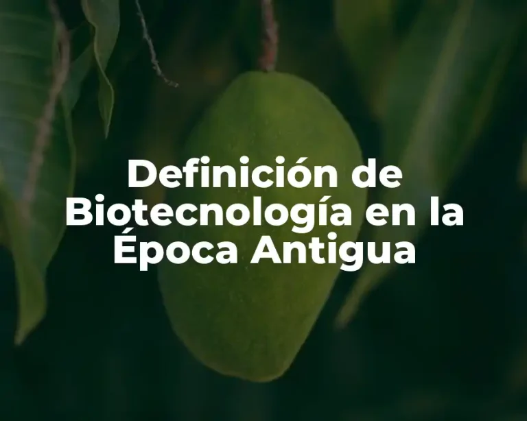 Definición de Biotecnología en la Época Antigua