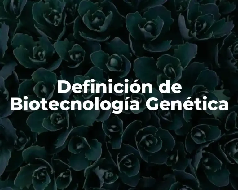 Definición de Biotecnología Genética