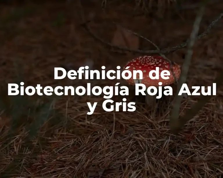 Definición de Biotecnología Roja Azul y Gris