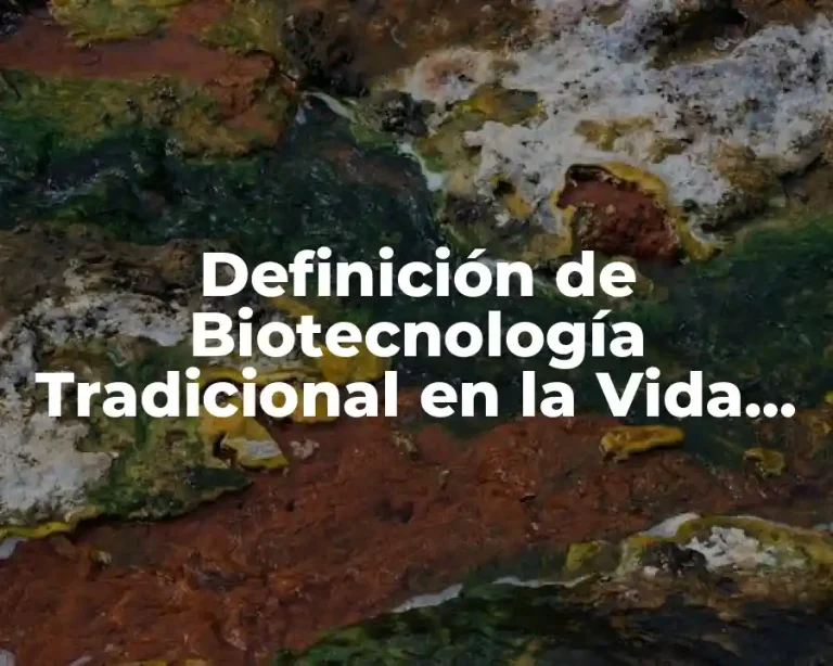 Definición de Biotecnología Tradicional en la Vida Cotidiana