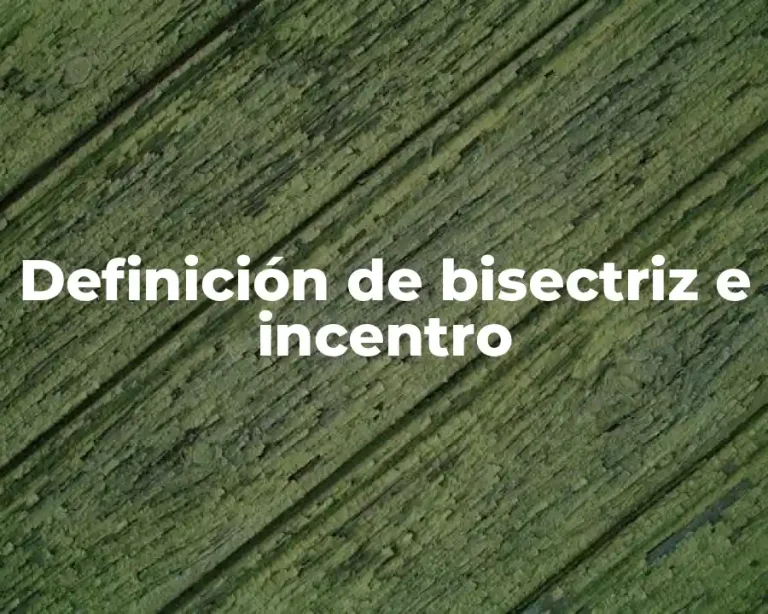 Definición de bisectriz e incentro