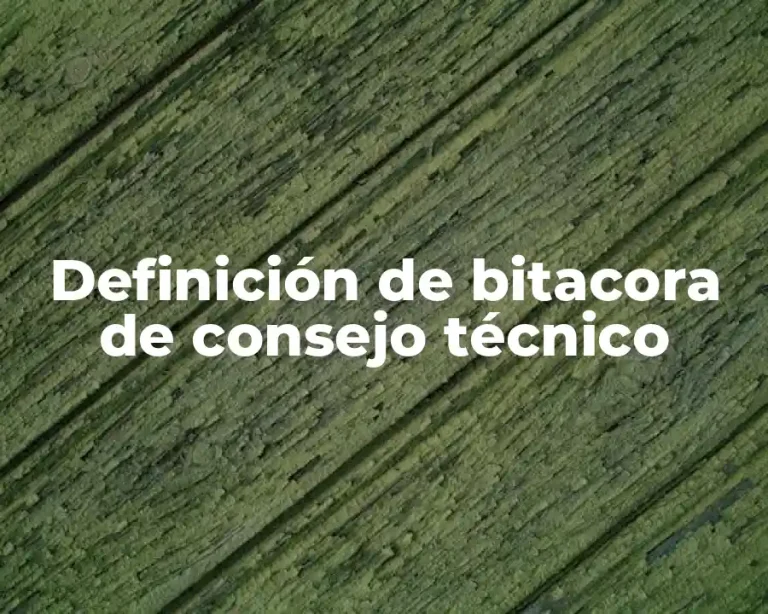 Definición de bitacora de consejo técnico