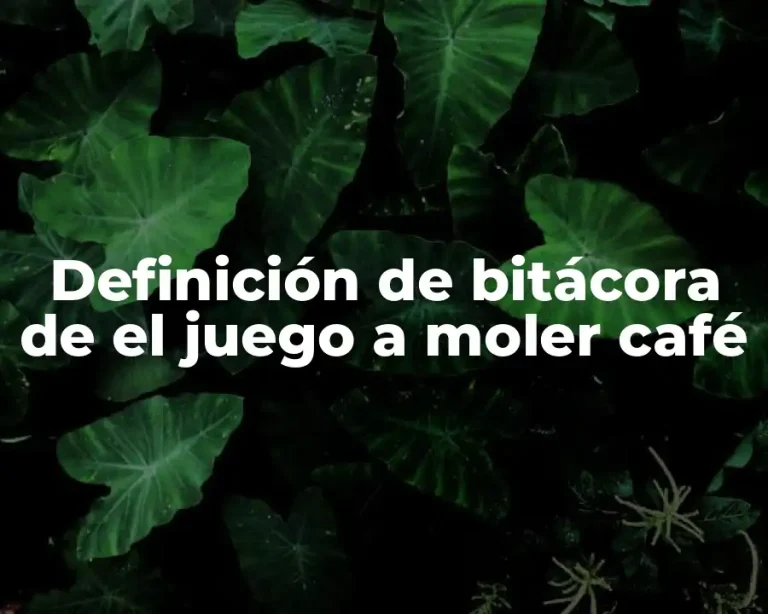 Definición de bitácora de el juego a moler café