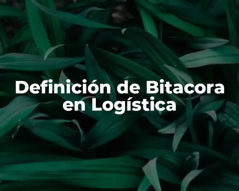 Definición de Bitacora en Logística