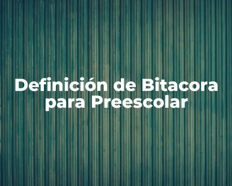 Definición de Bitacora para Preescolar