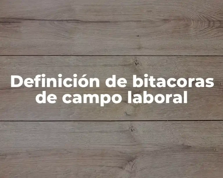 Definición de bitacoras de campo laboral