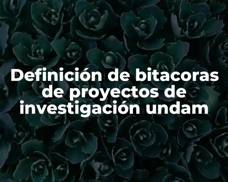 Definición de bitacoras de proyectos de investigación undam
