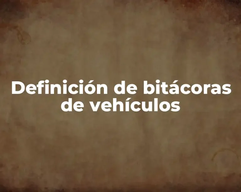Definición de bitácoras de vehículos