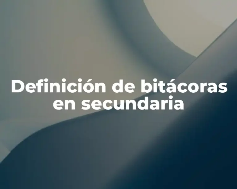 Definición de bitácoras en secundaria