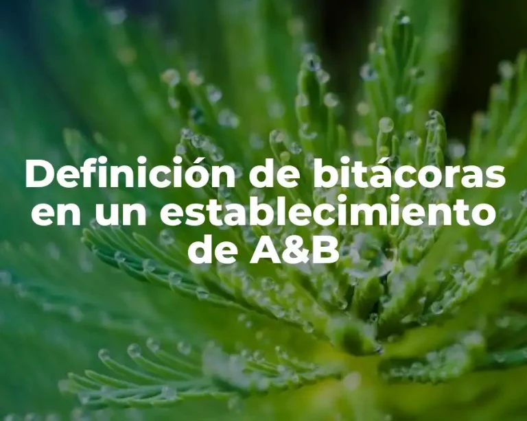 Definición de bitácoras en un establecimiento de A&B