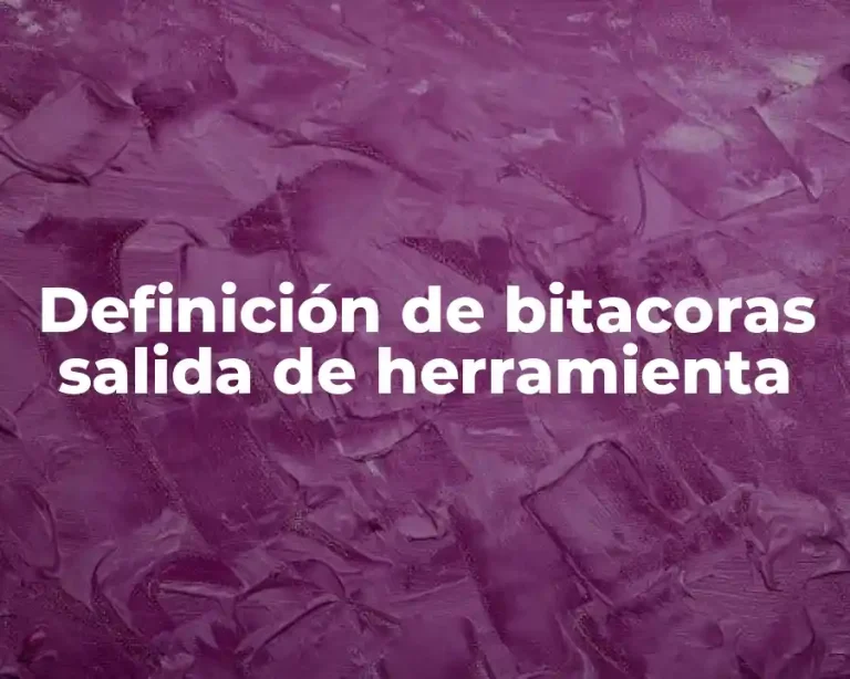 Definición de bitacoras salida de herramienta