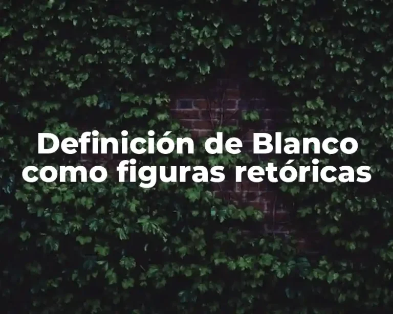 Definición de Blanco como figuras retóricas