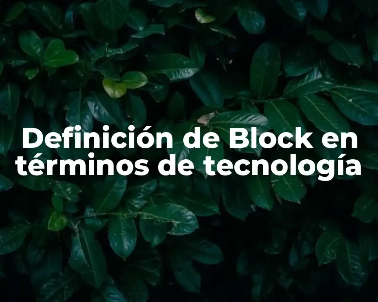 Definición de Block en términos de tecnología