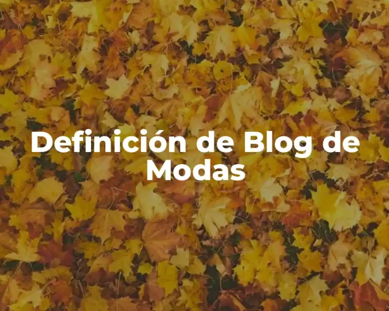 Definición de Blog de Modas