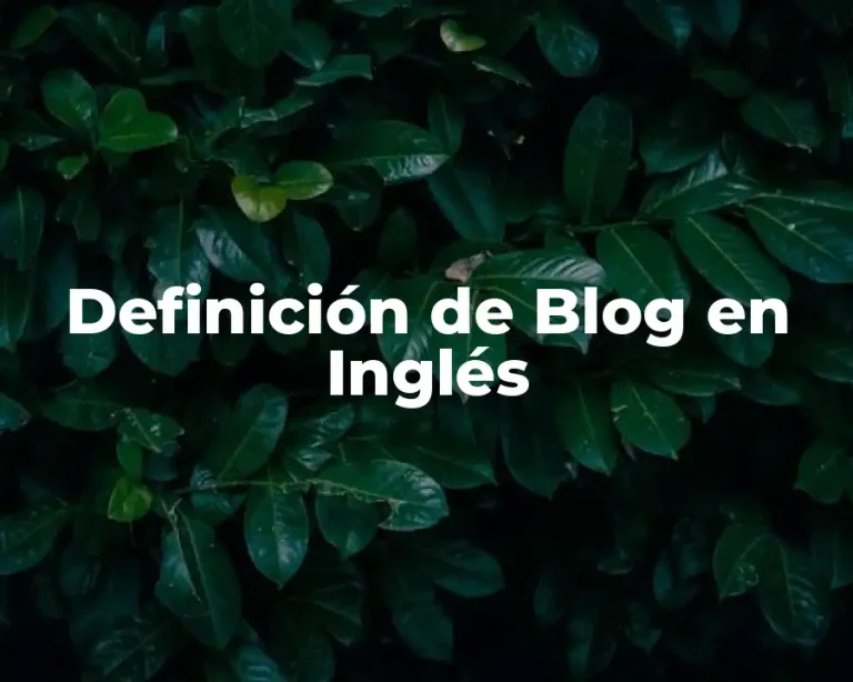 Definición de Blog en Inglés