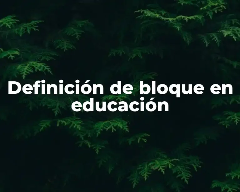 Definición de bloque en educación