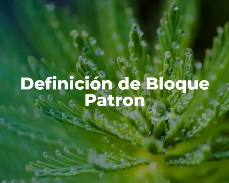Definición de Bloque Patron