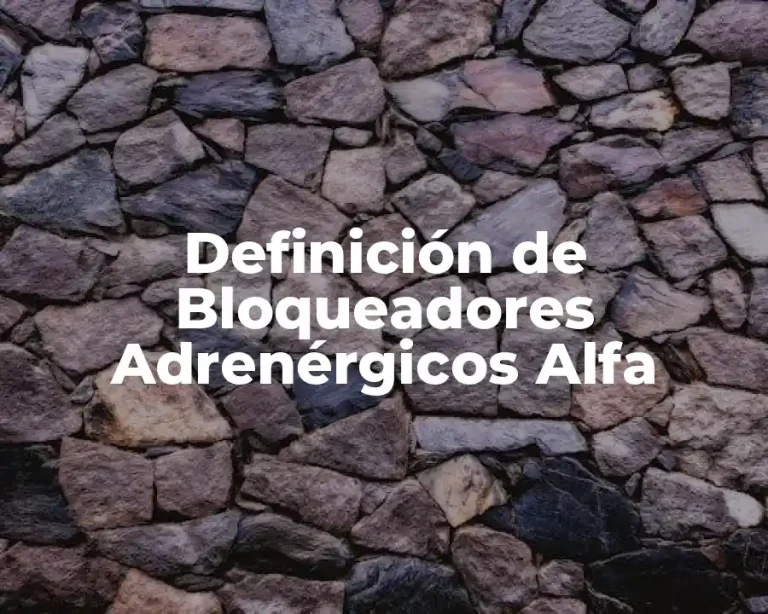 Definición de Bloqueadores Adrenérgicos Alfa