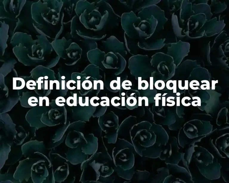 Definición de bloquear en educación física