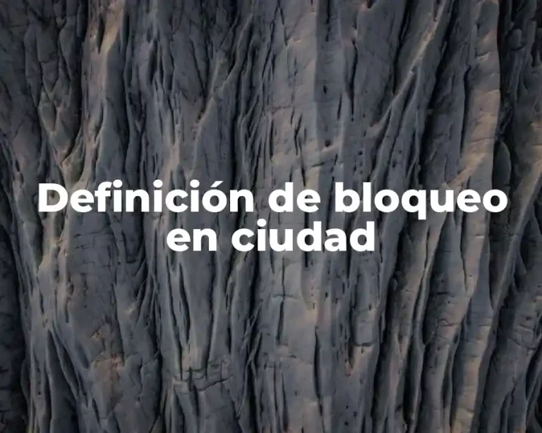 Definición de bloqueo en ciudad