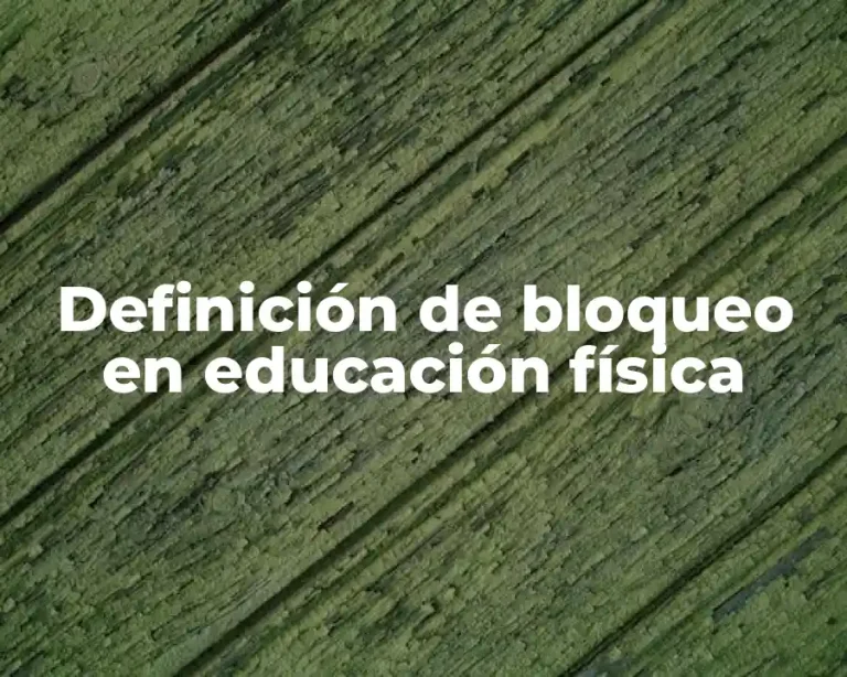 Definición de bloqueo en educación física