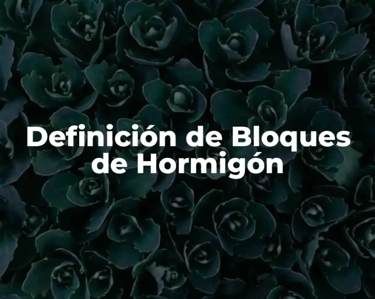 Definición de Bloques de Hormigón