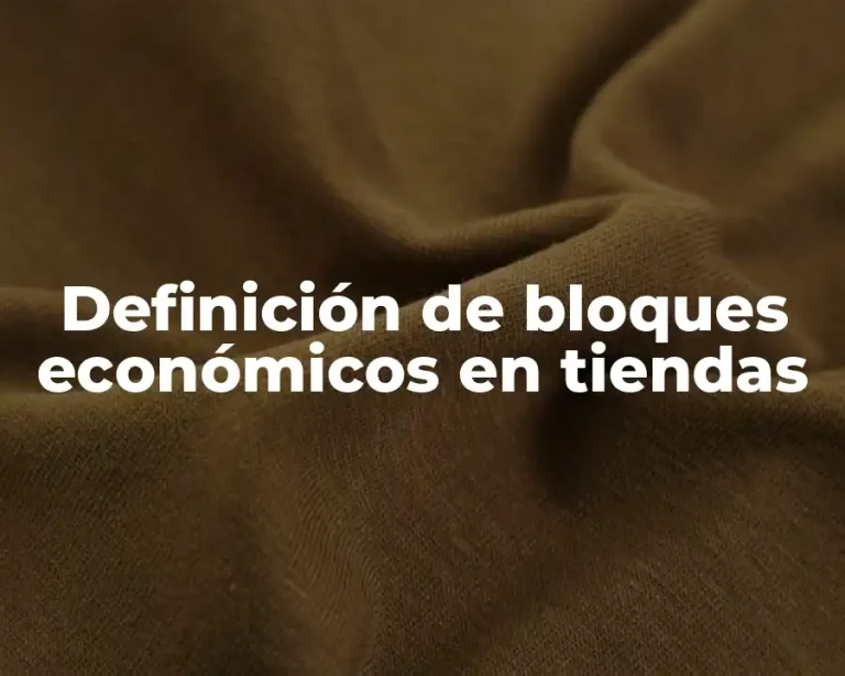 Definición de bloques económicos en tiendas