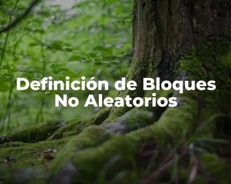 Definición de Bloques No Aleatorios