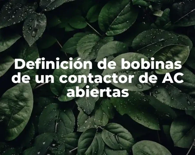 Definición de bobinas de un contactor de AC abiertas