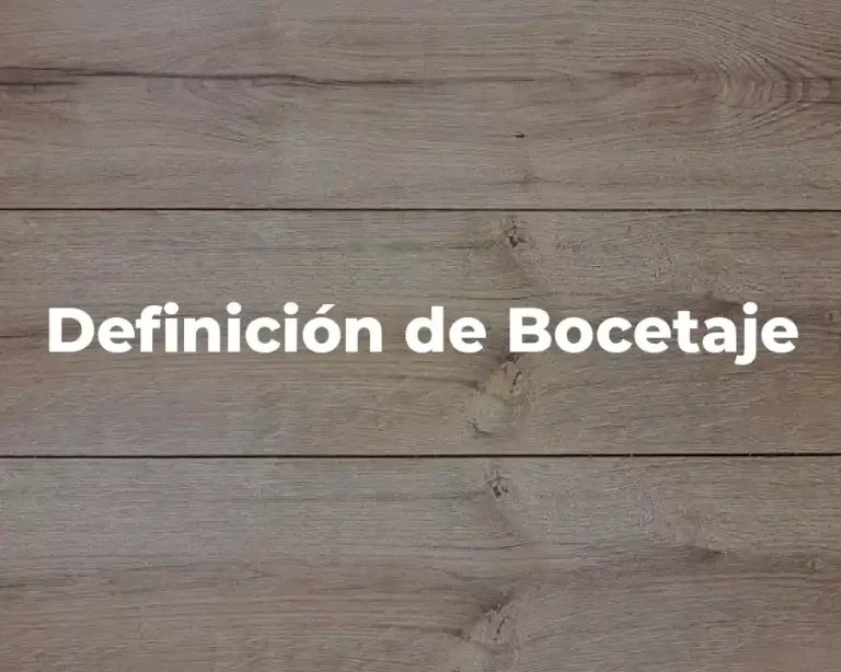 Definición de Bocetaje