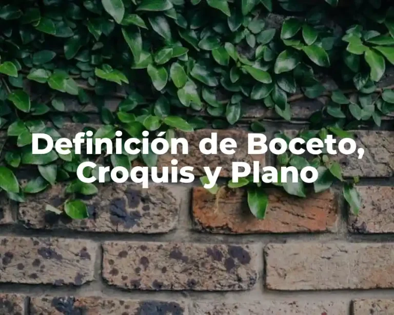 Definición de Boceto, Croquis y Plano