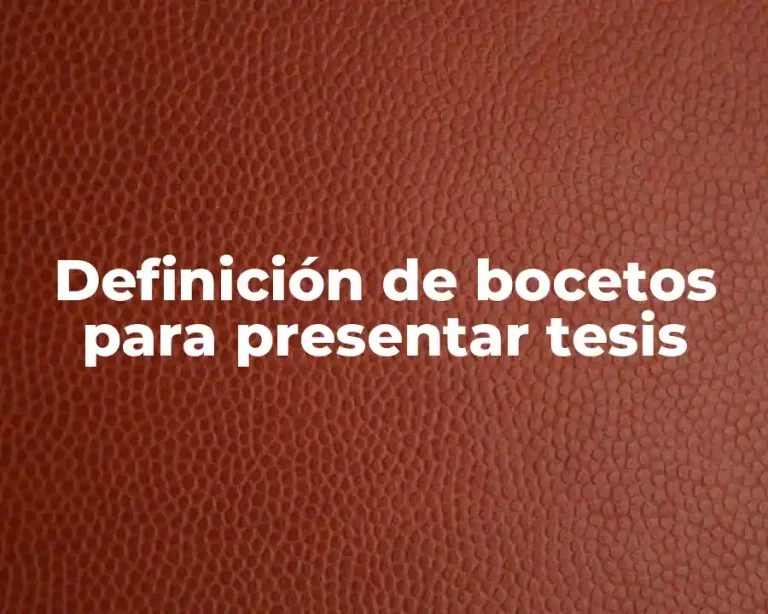 Definición de bocetos para presentar tesis