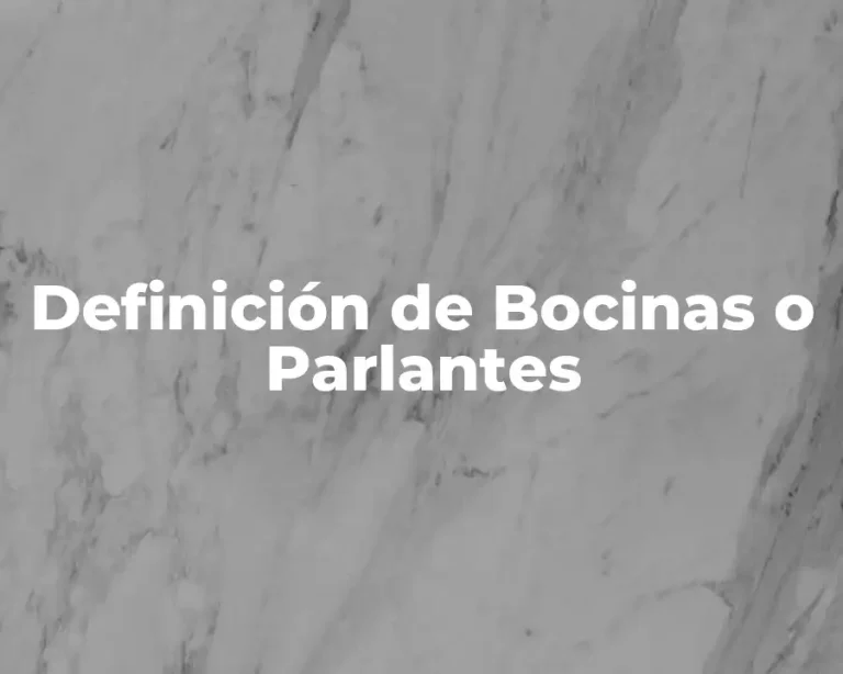 Definición de Bocinas o Parlantes