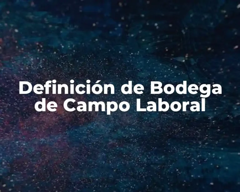 Definición de Bodega de Campo Laboral