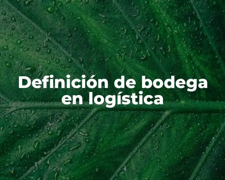 Definición de bodega en logística