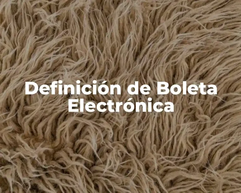 Definición de Boleta Electrónica