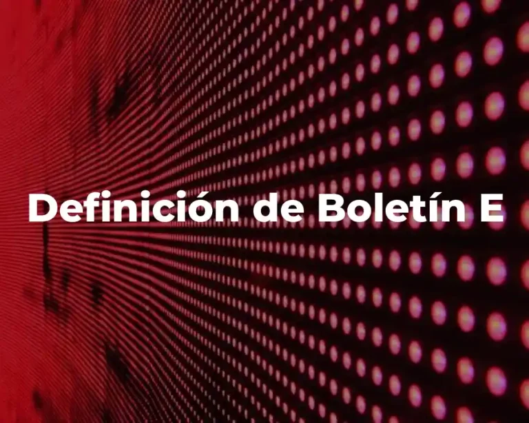 Definición de Boletín E