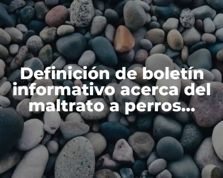 Definición de boletín informativo acerca del maltrato a perros callejeros
