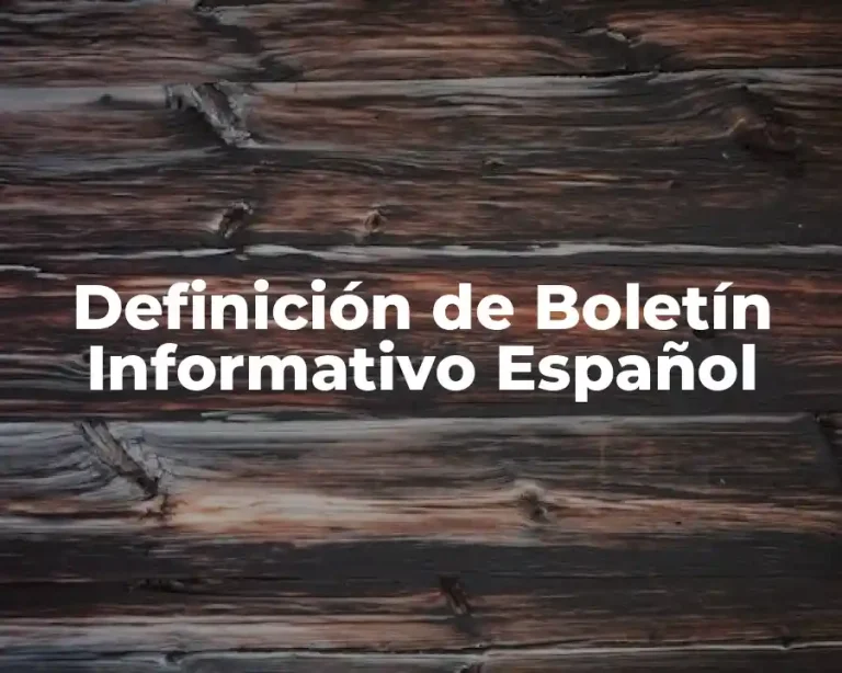 Definición de Boletín Informativo Español