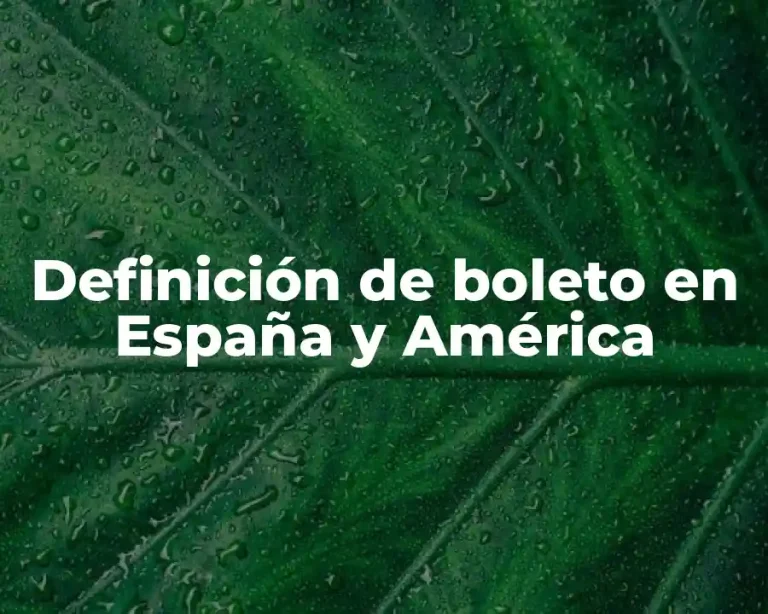 Definición de boleto en España y América