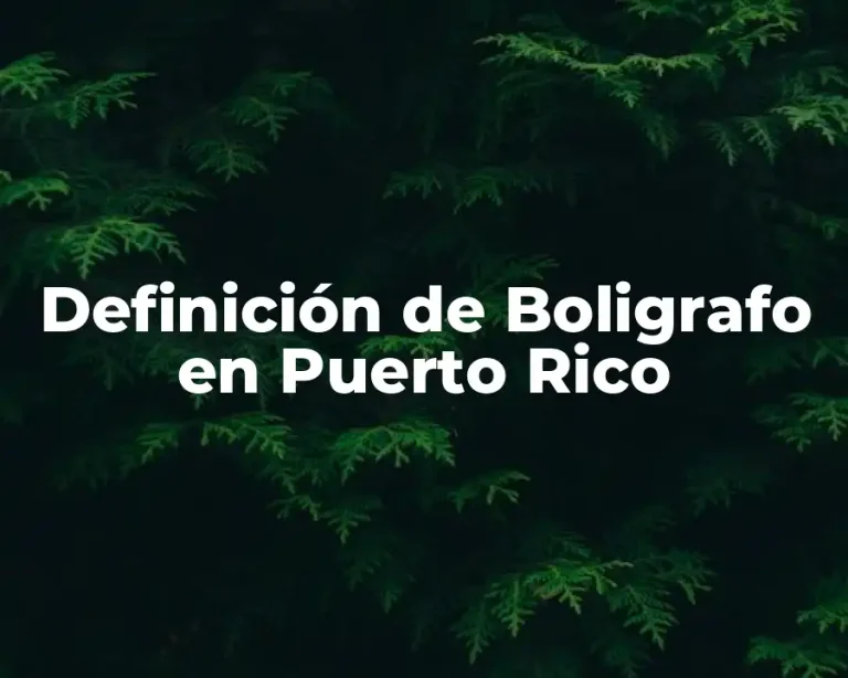 Definición de Boligrafo en Puerto Rico