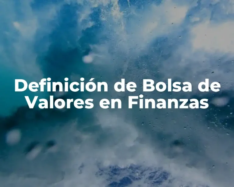 Definición de Bolsa de Valores en Finanzas