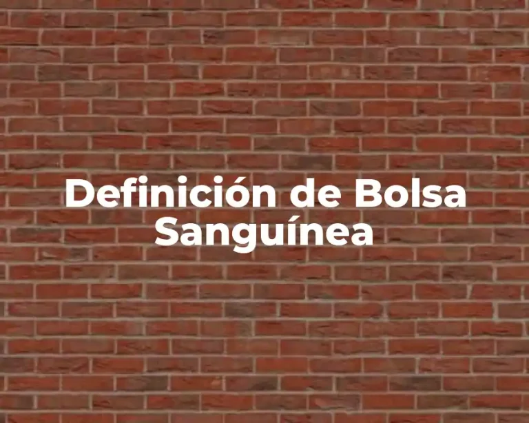 Definición de Bolsa Sanguínea