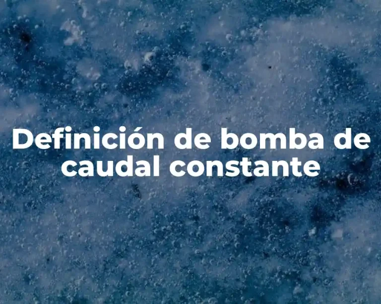Definición de bomba de caudal constante