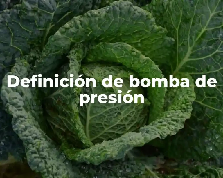 Definición de bomba de presión